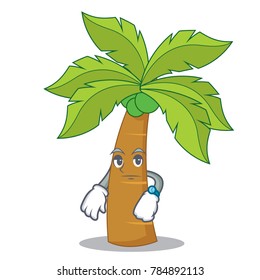 Waiting palm tree character cartoon