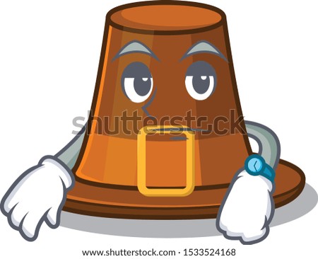 Waiting pilgrim hat on a cartoon table