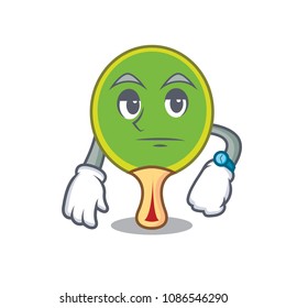 Waiting ping pong racket mascot cartoon