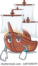 Waiting pirate ship with the cartoon shape