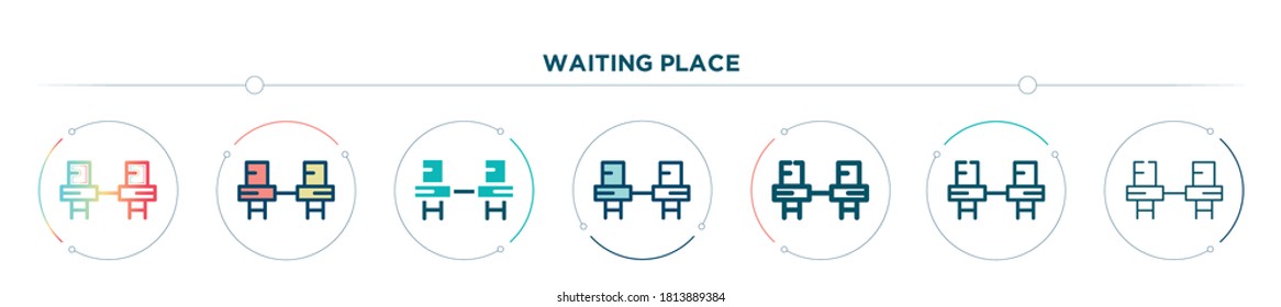 waiting place icon designed in gradient, filled, two color, thin line and outline style. vector illustration of waiting place vector icons. can be used for mobile, ui, web
