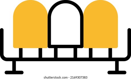 Lugar de espera, ilustración, vector sobre un fondo blanco.