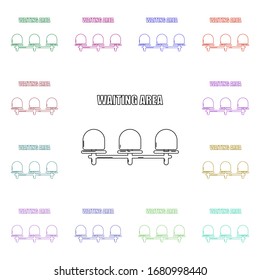 Waiting place multi color style icon. Simple thin line, outline vector of airport icons for ui and ux, website or mobile application