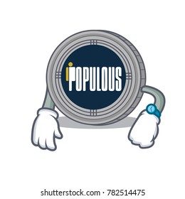 Waiting populous coin character cartoon