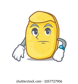 Waiting potato chips mascot cartoon