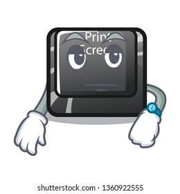 Waiting print screen button on cartoon keyboard