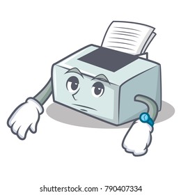 Waiting printer mascot cartoon style