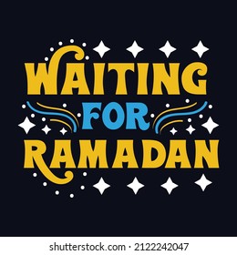 Waiting For Ramadan typography motivational quote design