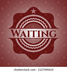 Waiting realistic red emblem