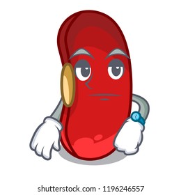 Waiting red beans pile isolated on mascot