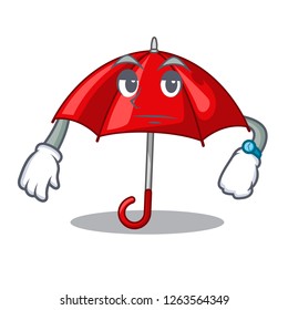 Waiting red umbrella in shape cartoon funny
