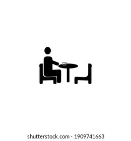 waiting in restaurant vector black color icon