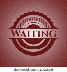 Waiting retro red emblem