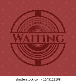 Waiting retro red emblem