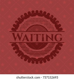 Waiting retro red emblem