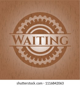 Waiting retro style wood emblem