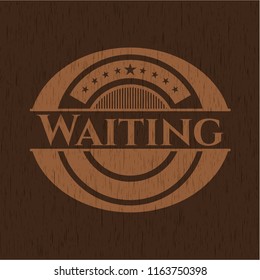 Waiting retro wood emblem