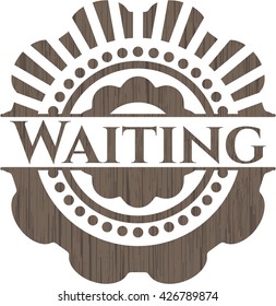 Waiting retro wood emblem