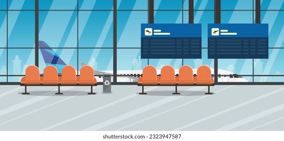 vector de diseño plano del aeropuerto de sala de espera