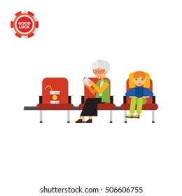 Waiting Room at Airport Vector Icon
