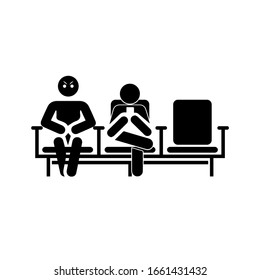 Waiting Room Angry Man And Phone Vector Icon