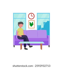 Waiting Room cartoon character vector illustration
