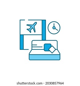 Waiting room color line icon. Pictogram for web page, mobile app, promo. UI UX GUI design element. Editable stroke.