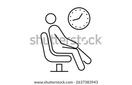 Waiting room editable outline icon isolated on transparent background. Waiting room icon, Waiting room png, vector illustration	
