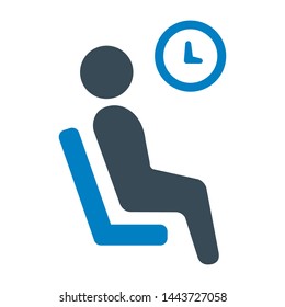 Waiting room flat vector icon