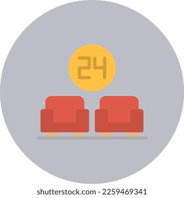 Diseño de iconos de vectores planos de sala de espera