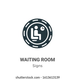 Waiting room glyph icon vector on white background. Flat vector waiting room icon symbol sign from modern signs collection for mobile concept and web apps design.