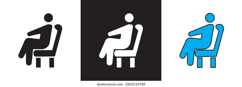 Waiting room icon . Design for websites, mobile interfaces, presentations, and visual branding. Vector illustration. isolated on white and black background. EPS 10