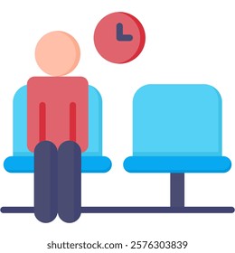 Waiting Room Icon Flat Vector Illustration