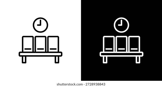 Gráfico do ícone Sala de espera, traçado editável. Adequado para design de site, logotipo, aplicativo, modelo e ui ux.