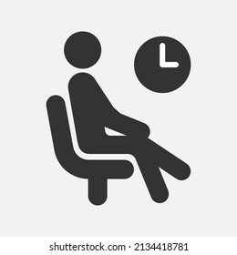 Waiting room icon isolated flat design vector illustration on white background.