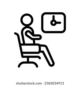 Waiting Room Icon, Line Vector graphics