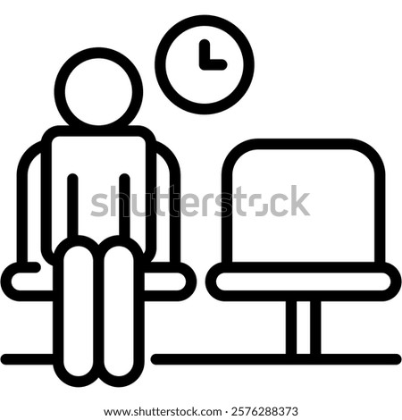Waiting Room Icon Line Vector Illustration