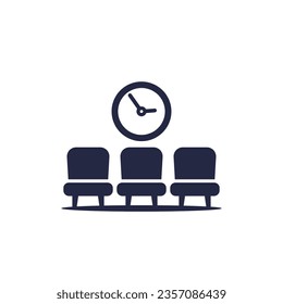 Waiting room icon on white