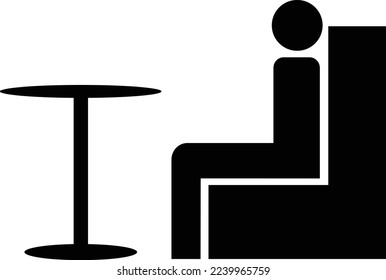 Icono de sala de espera, signo de vector de contorno, pictograma de estilo lineal aislado en blanco. Símbolo, ilustración del logotipo.