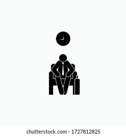 Waiting Room Icon. Public Facility Element Symbol - Vector. Presented in Glyph Style.