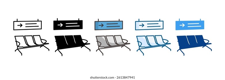 Waiting Room Icon Set Multiple Style Collection
