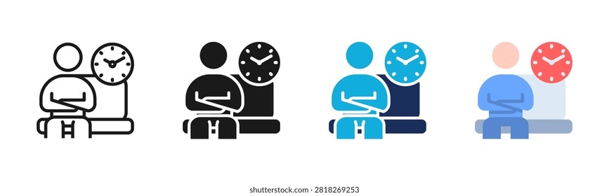 Waiting Room icon set multiple style collection