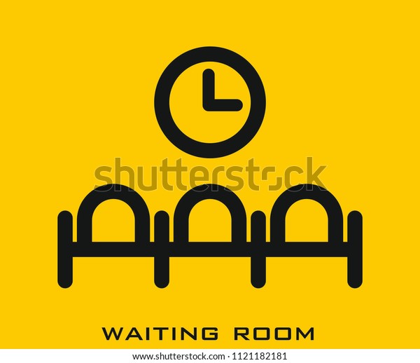 Waiting Room Icon Signs Stock Vector Royalty Free 1121182181