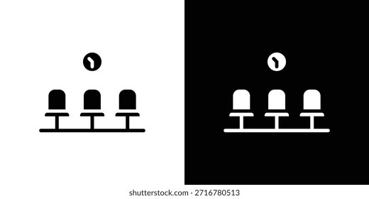Waiting Room icon silhouette vector illustration isolated flat style
