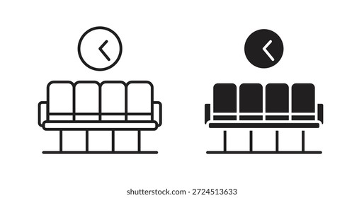 Ícone de sala de espera em tendência plana simples design gráfico moderno elemento de logotipo abstrato