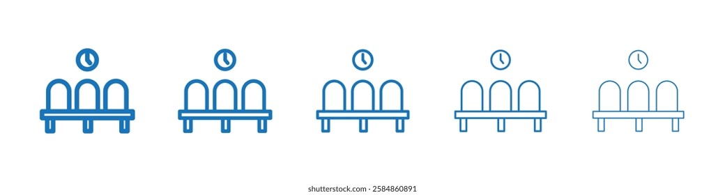 Waiting Room icon Symbol collection thin outline set