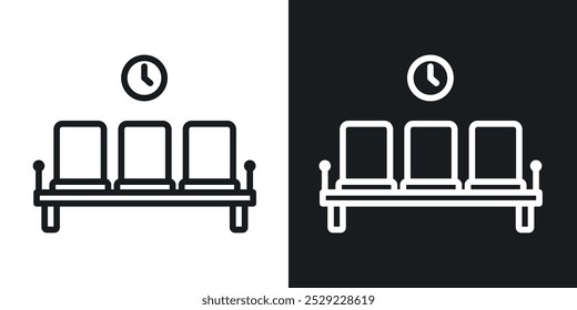 Waiting Room icon in Thin line black color. flat simple vector symbols illustration.