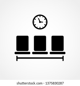 waiting room icon vector design. icon vector glyph style