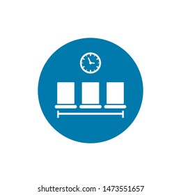 waiting room icon vector design. icon vector glyph style