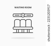 Waiting room icon vector illustration line style. Great design for web, app and more. Editable Stroke and pixel perfect.